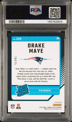 Graded 2024 Panini Donruss Optic Drake Maye #229 /75 Electricity Rookie RC Football Card PSA 9 Mint