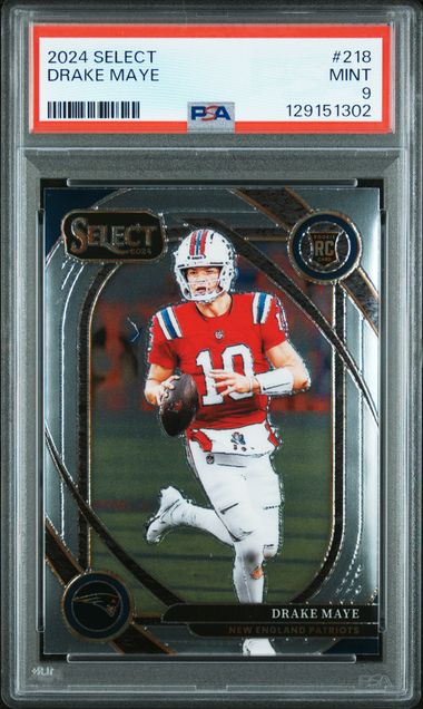 Graded 2024 Panini Select Drake Maye #218 Rookie RC Football Card PSA 9 Mint (ONLINE ORDER ONLY)