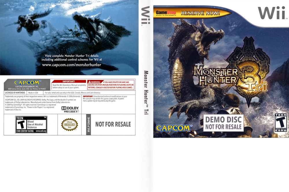 Monster Hunter Tri Demo Disc (Wii) (Online Only)