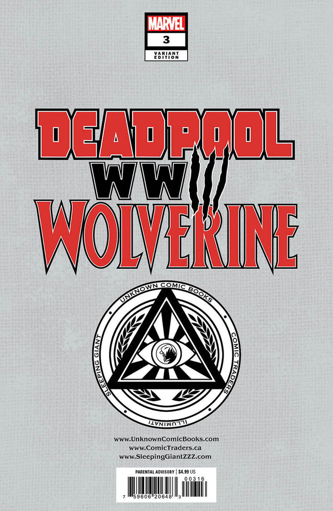 Deadpool & Wolverine: Wwiii #3 Unknown Comics Tyler Kirkham Exclusive Var (07/24/2024) (Online Only)