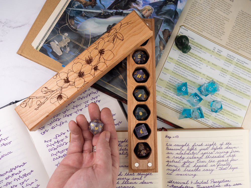 Cherry Blossoms | Engraved Council of 7 Dice Vault (ONLINE ORDER ONLY)