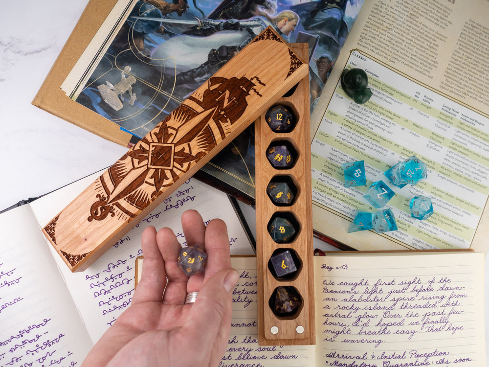 Compass Rose | Engraved Council of 7 Dice Vault (ONLINE ORDER ONLY)