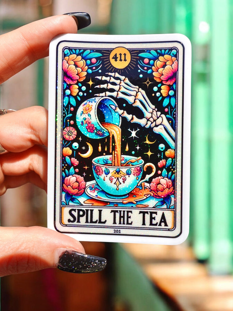 Spill The Tea Tarot Card Sticker (Online Order Only)