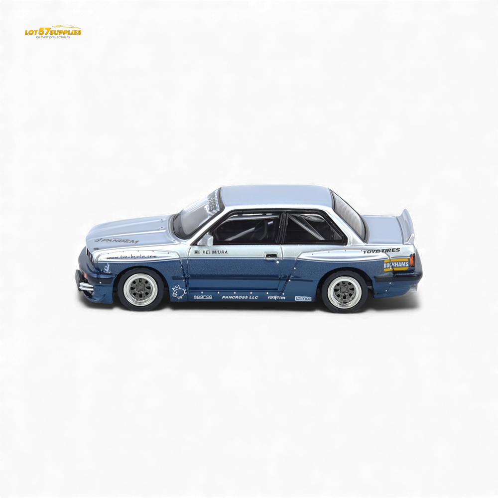 (Pre-Order) INNO64 PANDEM E30 M3 - Silver/Blue 1:64 (ONLINE ORDER ONLY)