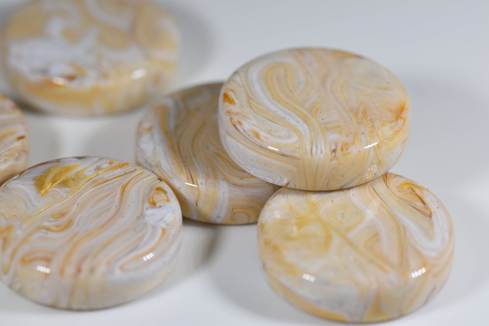 Backgammon Medium Checker Marble Ivory (28mm x8mm) (Online Only)