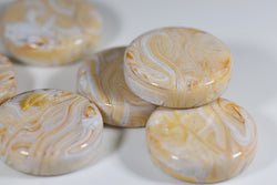 Backgammon Medium Checker Marble Ivory (28mm x8mm) (Online Only)