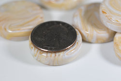 Backgammon Medium Checker Marble Ivory (28mm x8mm) (Online Only)