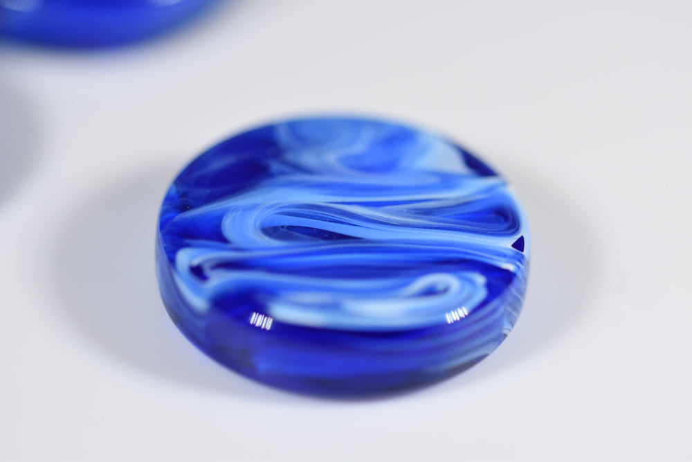 Backgammon Small Checker Vortex Blue (24mm x 6.5mm) (Online Only)
