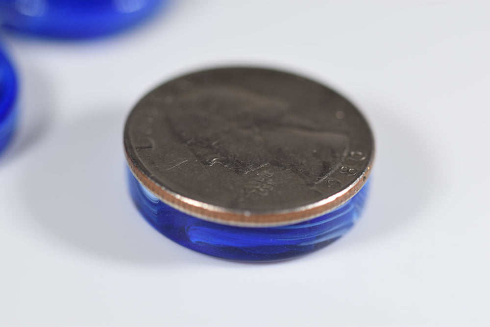 Backgammon Small Checker Vortex Blue (24mm x 6.5mm) (Online Only)