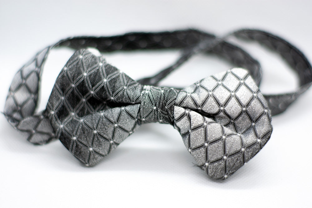 Grey Bowtie Adjustable Formal Wedding Party Necktie Bow Tie Tuxedo (Online Only)