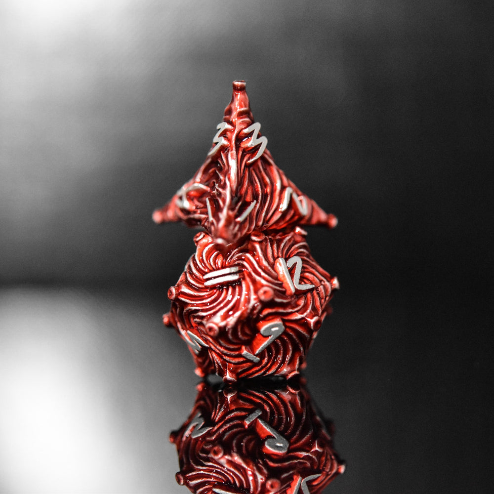 Vortex Warp Metal Dice Set - Red (ONLINE ORDER ONLY)