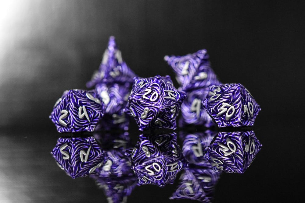 Vortex Warp Metal Dice Set - Purple (ONLINE ORDER ONLY)