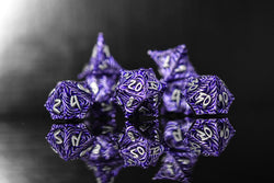 Vortex Warp Metal Dice Set - Purple (ONLINE ORDER ONLY)