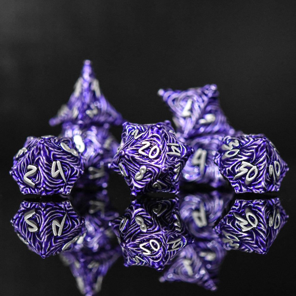 Vortex Warp Metal Dice Set - Purple (ONLINE ORDER ONLY)