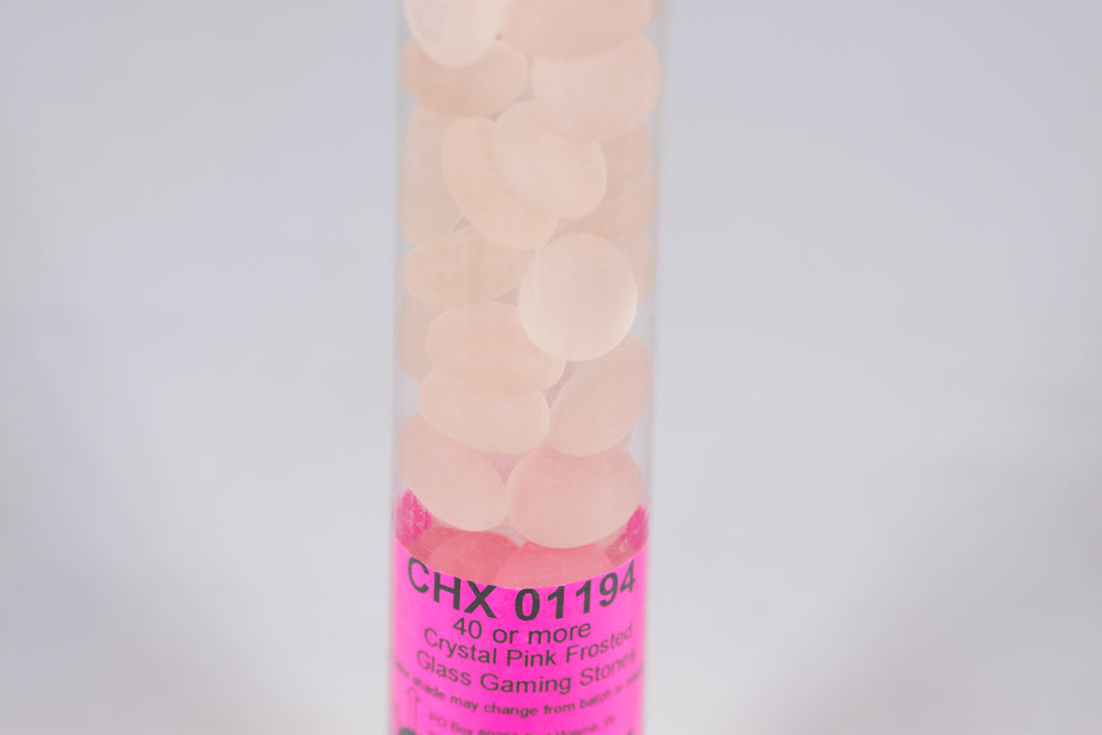 40+ Crystal Pink Frosted Glass Gaming Stones Counters (Online Only)