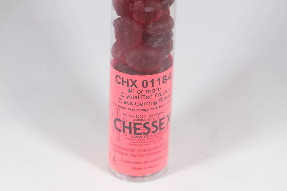 40+ Crystal Red Frosted Glass Gaming Stones Counters (Online Only)