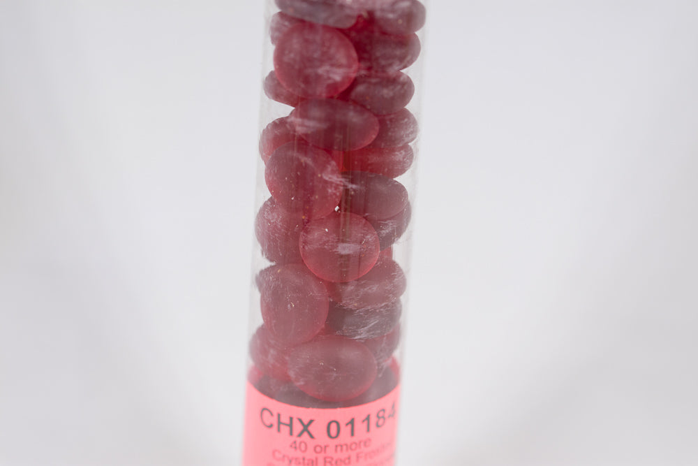 40+ Crystal Red Frosted Glass Gaming Stones Counters (Online Only)