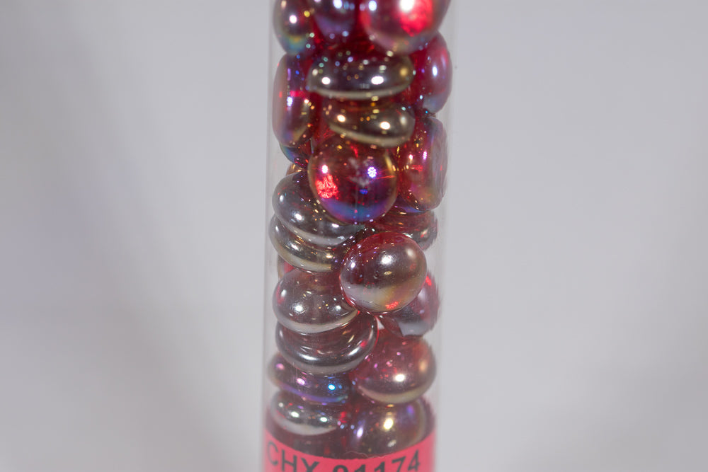 40+ Crystal Red Iridized Glass Gaming Stones Counters (Online Only)