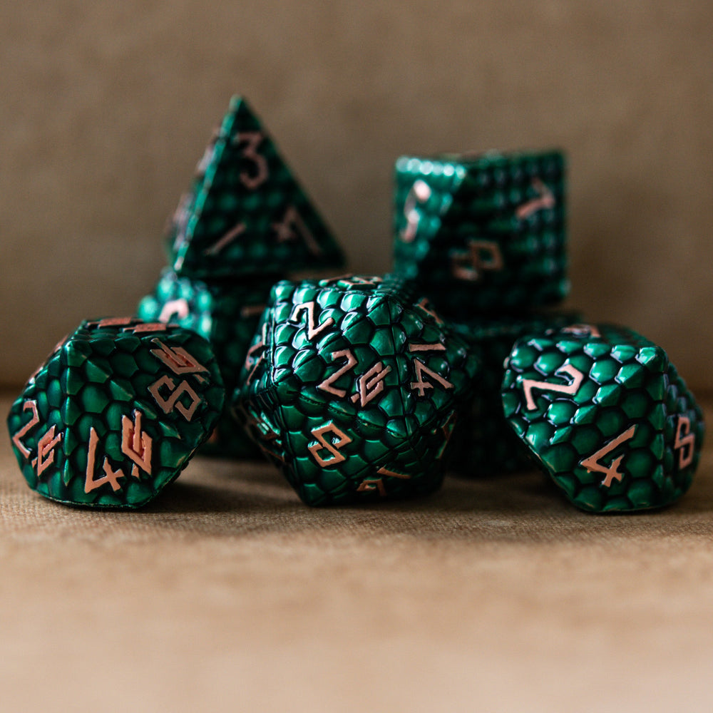 Green Dragon's Egg Metal Dice Set (ONLINE ORDER ONLY)
