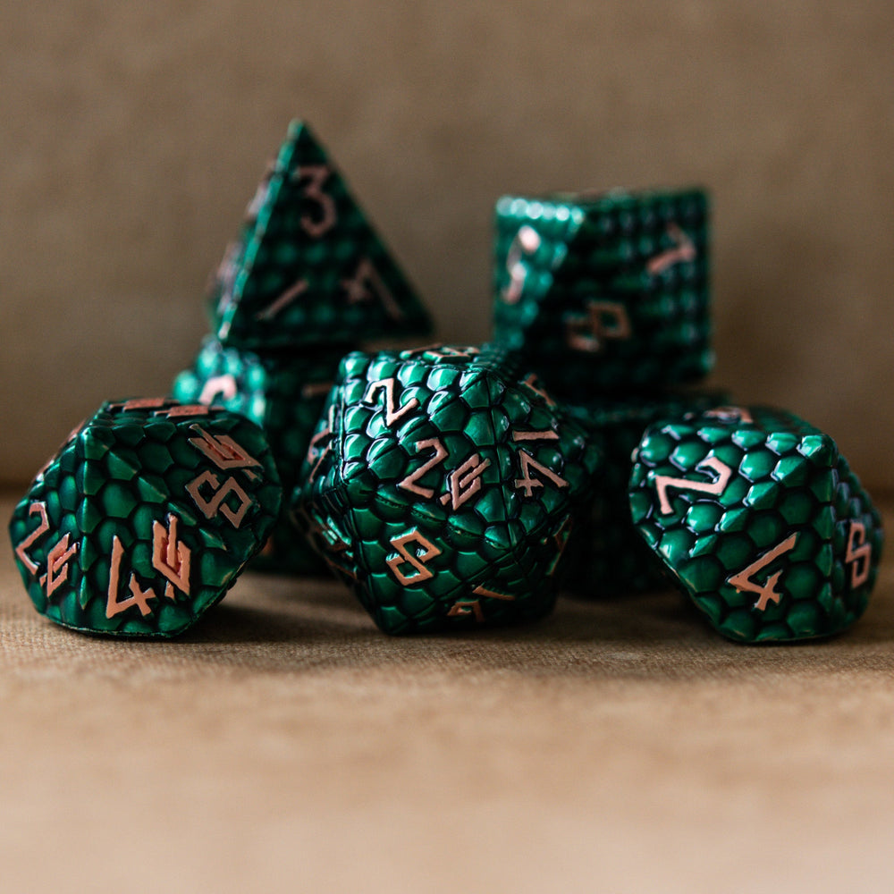 Green Dragon's Egg Metal Dice Set (ONLINE ORDER ONLY)