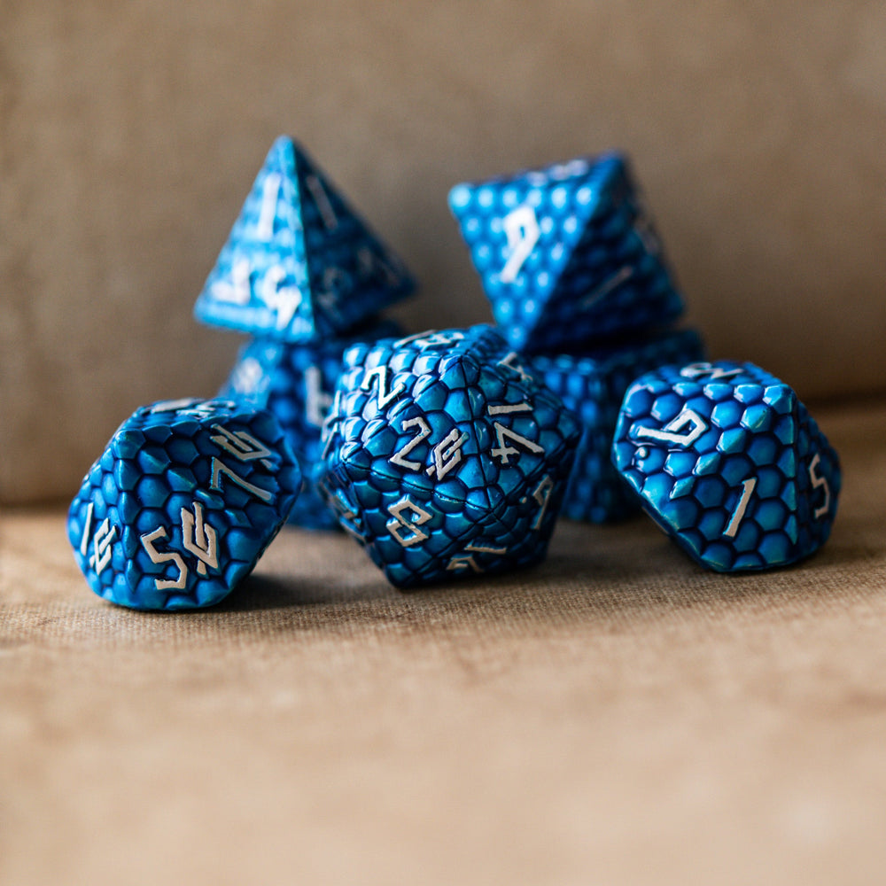 Blue Dragon's Egg Metal Dice Set (ONLINE ORDER ONLY)