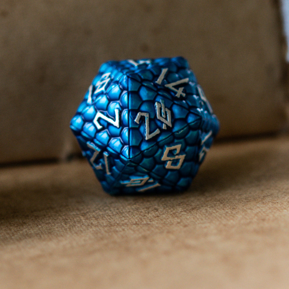 Blue Dragon's Egg Metal Dice Set (ONLINE ORDER ONLY)