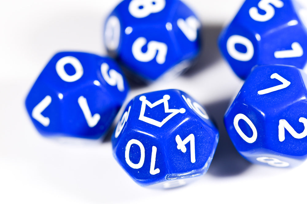 Opaque Blue/white Crown d12 (Online Only)