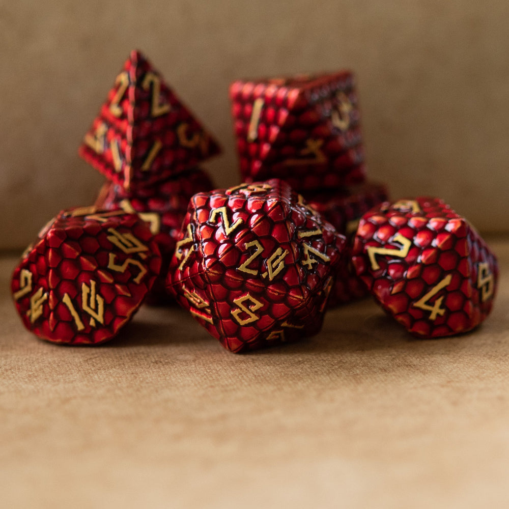 Red Dragon's Egg Metal Dice Set (ONLINE ORDER ONLY)