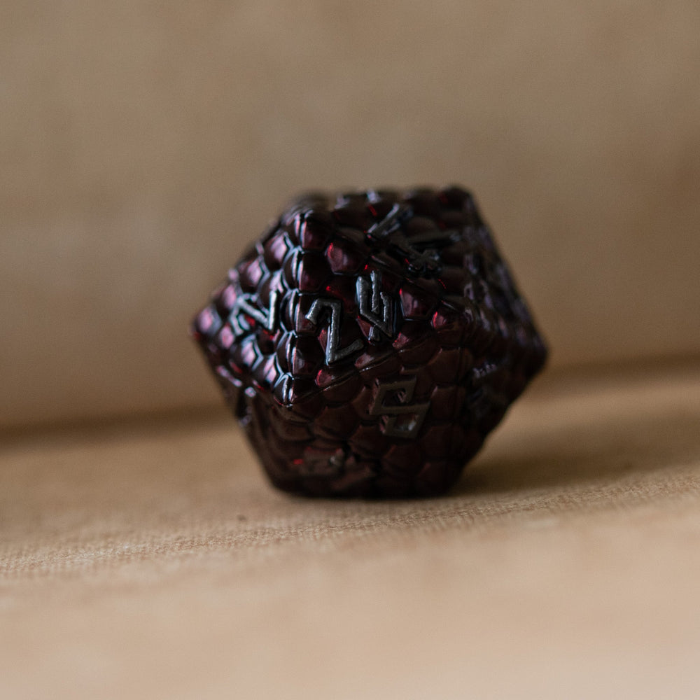 Blood Red Dragon's Egg Metal Dice Set (ONLINE ORDER ONLY)