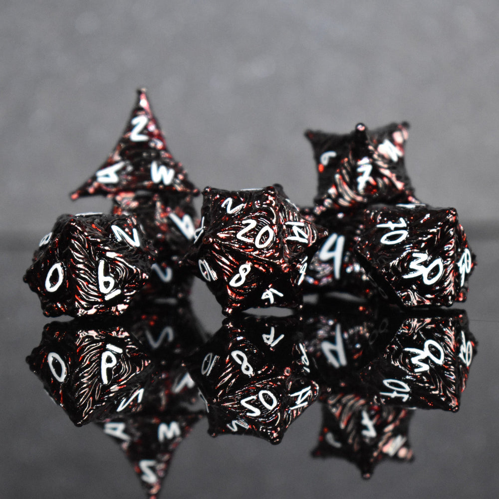 Vortex Warp Metal Dice Set - Deep Red (ONLINE ORDER ONLY)