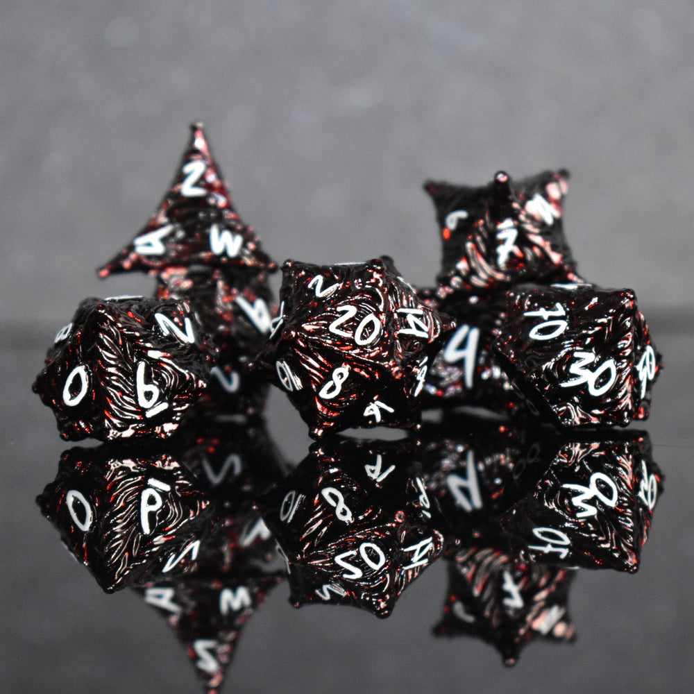 Vortex Warp Metal Dice Set - Deep Red (ONLINE ORDER ONLY)