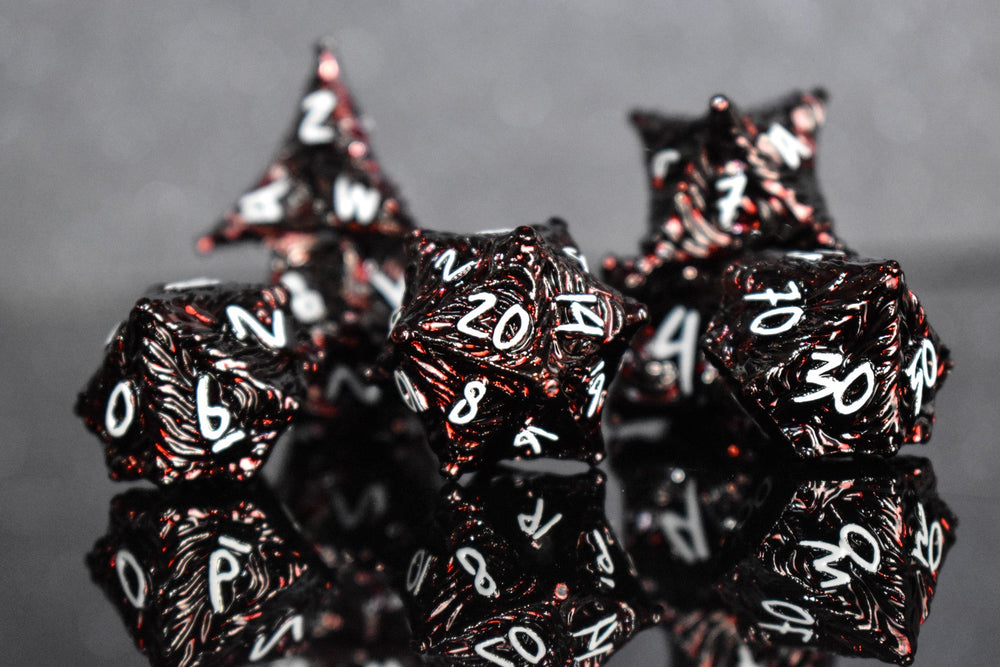 Vortex Warp Metal Dice Set - Deep Red (ONLINE ORDER ONLY)