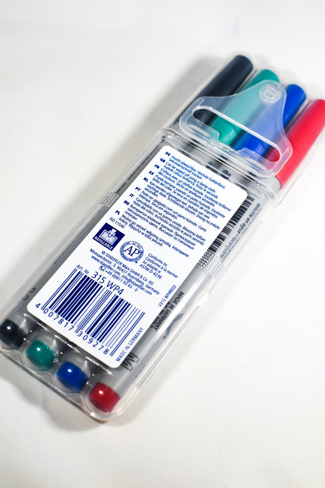 Staedtler Lumocolor non-permanent Marker (wet-wipe away) 4-Pack (Online Only)