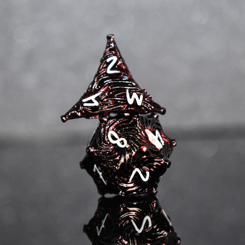 Vortex Warp Metal Dice Set - Deep Red (ONLINE ORDER ONLY)