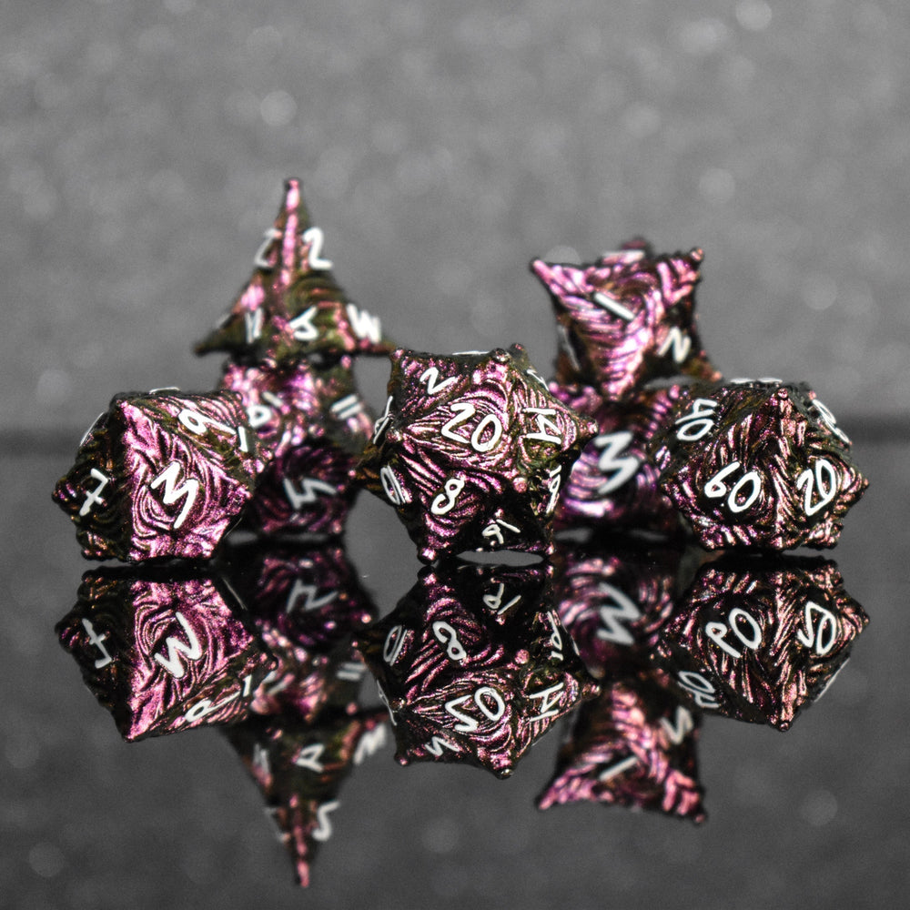 Vortex Warp Metal Dice Set - Pearlescent Magenta (ONLINE ORDER ONLY)