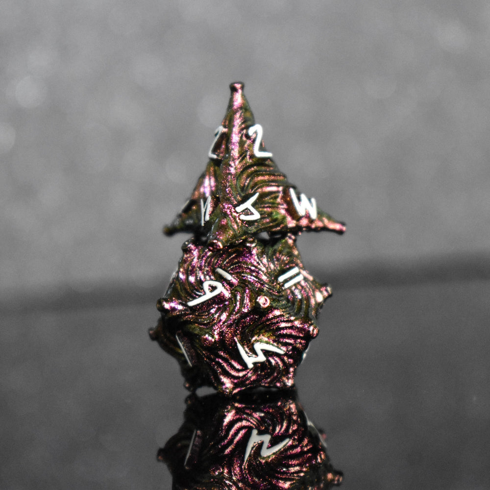 Vortex Warp Metal Dice Set - Pearlescent Magenta (ONLINE ORDER ONLY)