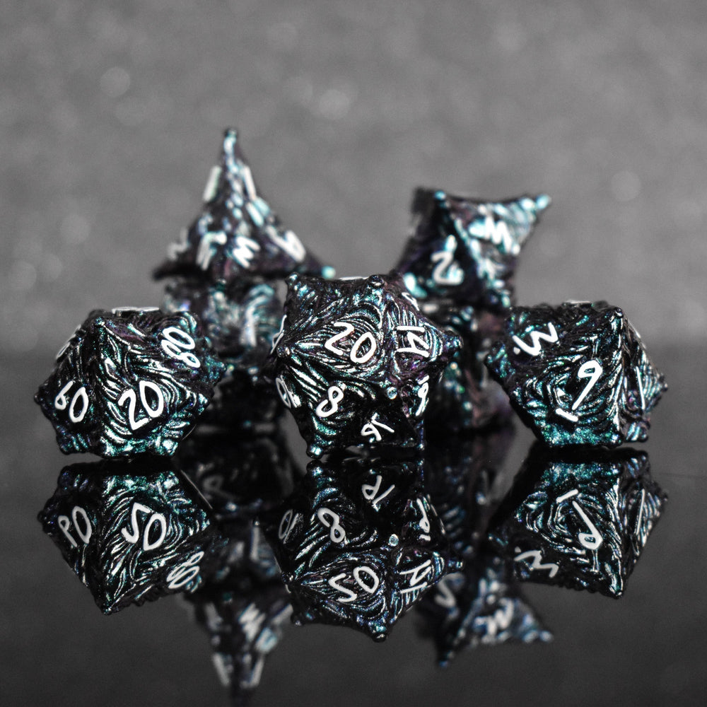 Vortex Warp Metal Dice Set - Pearlescent Galaxy (ONLINE ORDER ONLY)