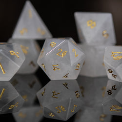 Crystal Quartz Stone Dice Set (ONLINE ORDER ONLY)