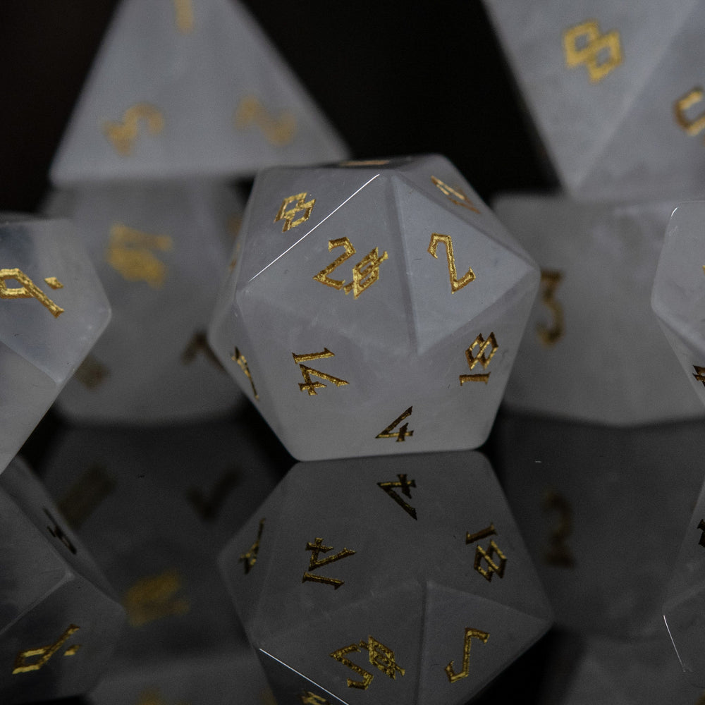 Crystal Quartz Stone Dice Set (ONLINE ORDER ONLY)