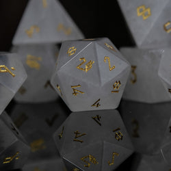 Crystal Quartz Stone Dice Set (ONLINE ORDER ONLY)