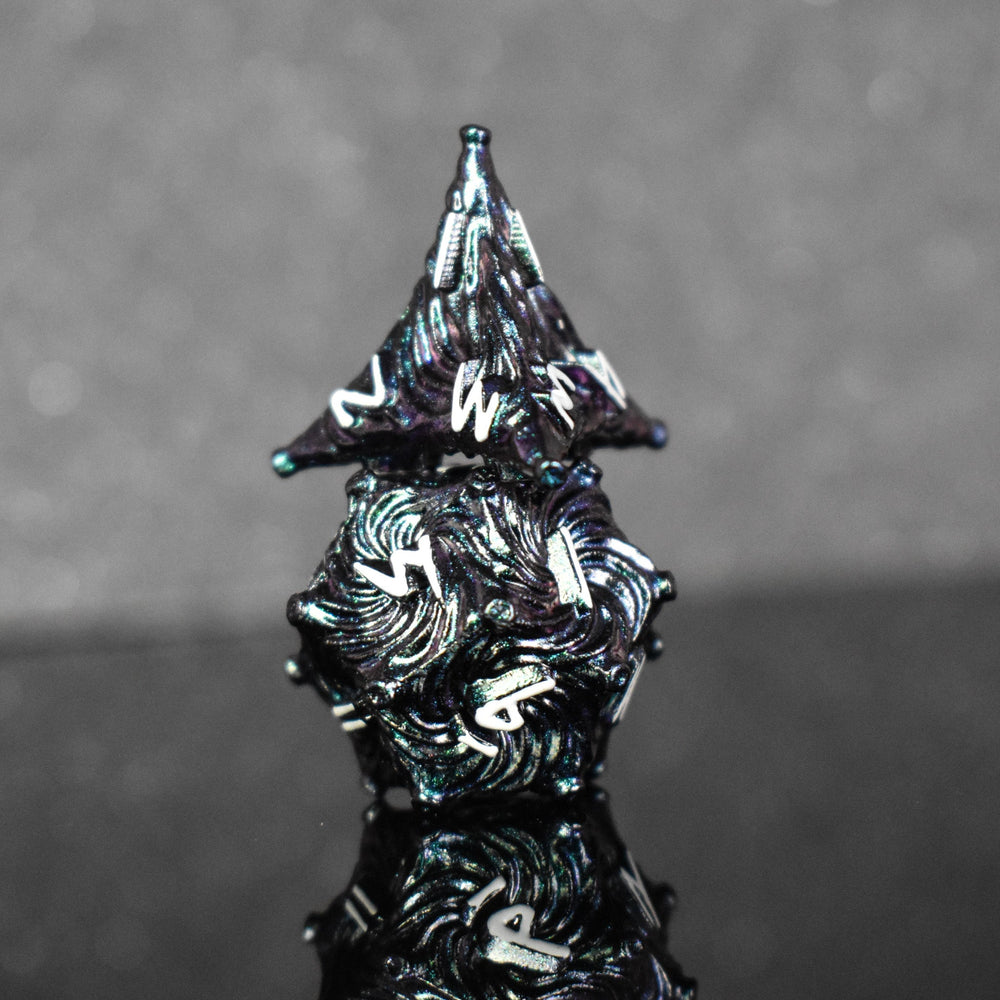 Vortex Warp Metal Dice Set - Pearlescent Galaxy (ONLINE ORDER ONLY)