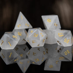 Crystal Quartz Stone Dice Set (ONLINE ORDER ONLY)