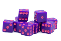 Standard Opaque Purple w/Pink 16mm d6 Square Edge Dice (sold per die) (Online Only)