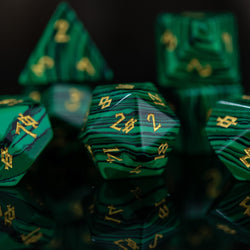 Malachite Stone Dice Set (ONLINE ORDER ONLY)