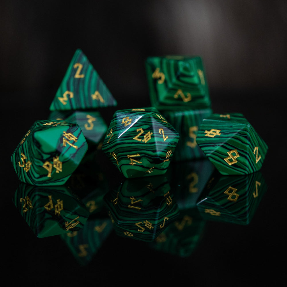 Malachite Stone Dice Set (ONLINE ORDER ONLY)