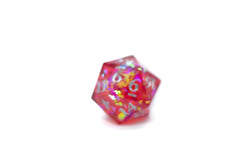 Red/Blue/Green/Purple Sharp Edge Resin d20 w/ Shimmer Insert (Online Only)