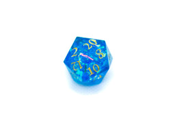 Red/Blue/Green/Purple Sharp Edge Resin d20 w/ Shimmer Insert (Online Only)