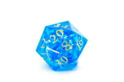 Red/Blue/Green/Purple Sharp Edge Resin d20 w/ Shimmer Insert (Online Only)