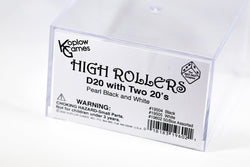 High Rollers D20 with Two 20's (pearl black and white) (Online Only)
