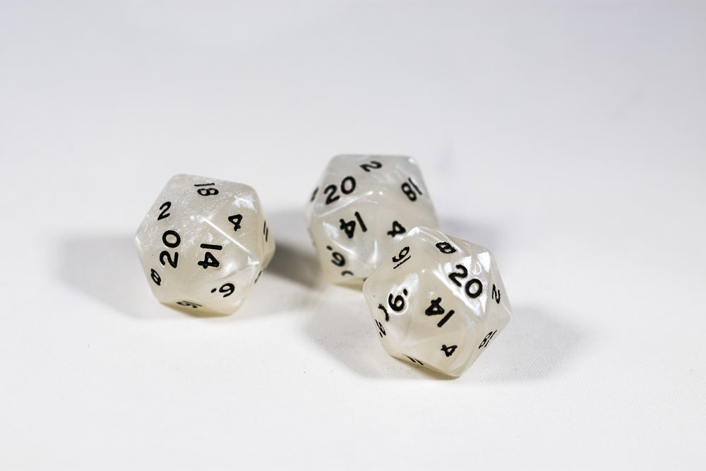 High Rollers D20 with Two 20's (pearl black and white) (Online Only)